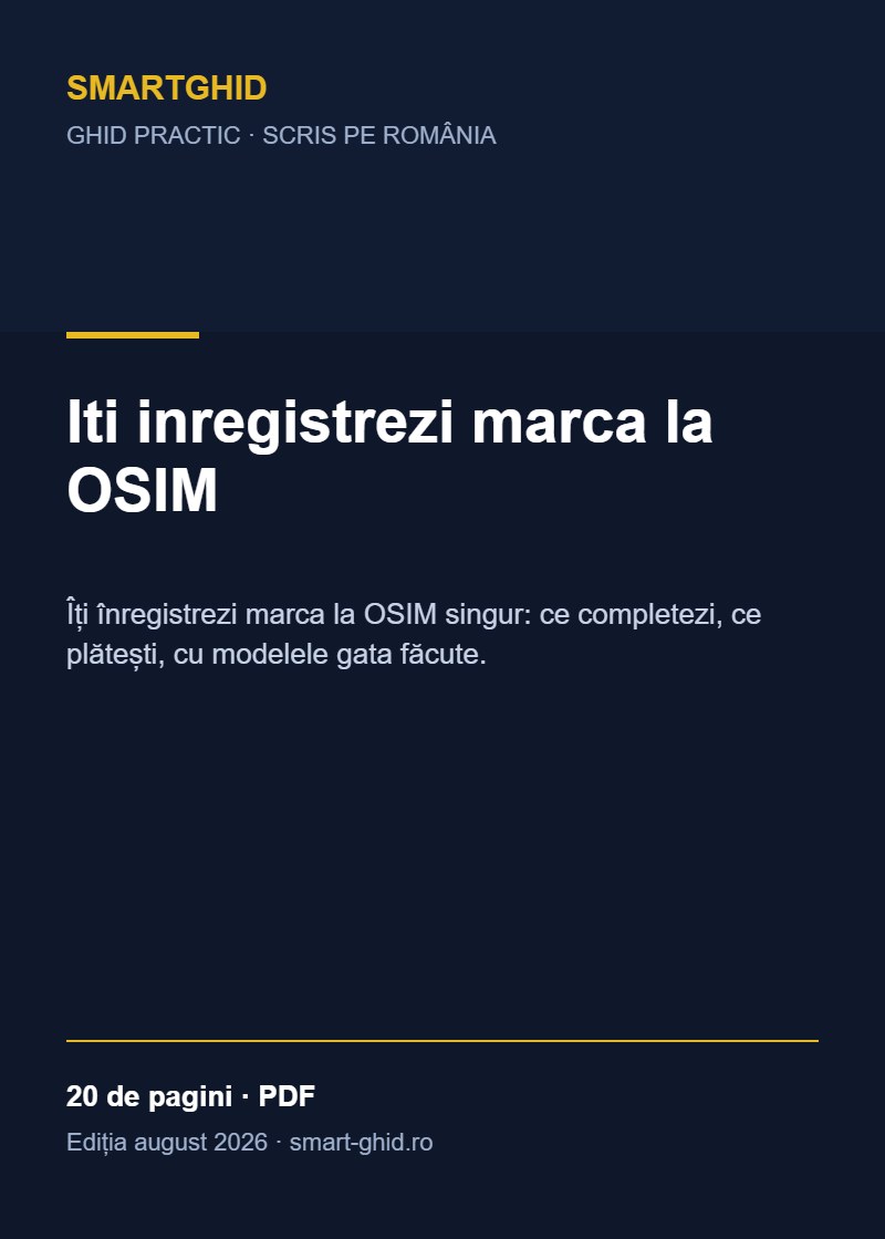 Coperta ghidului Iti inregistrezi marca la OSIM